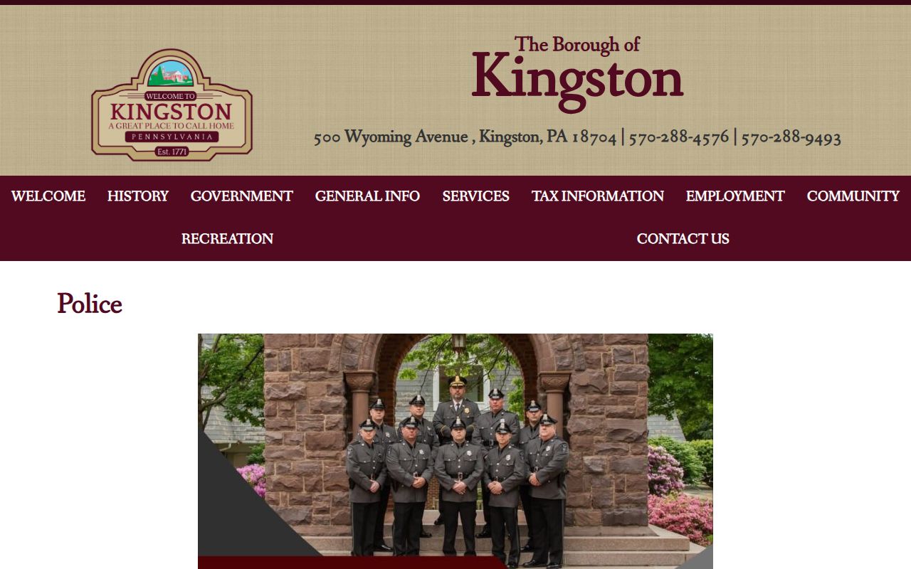 Kingston arrest records police department source